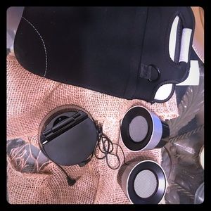 Aux speakers and to go bag for easy carrying